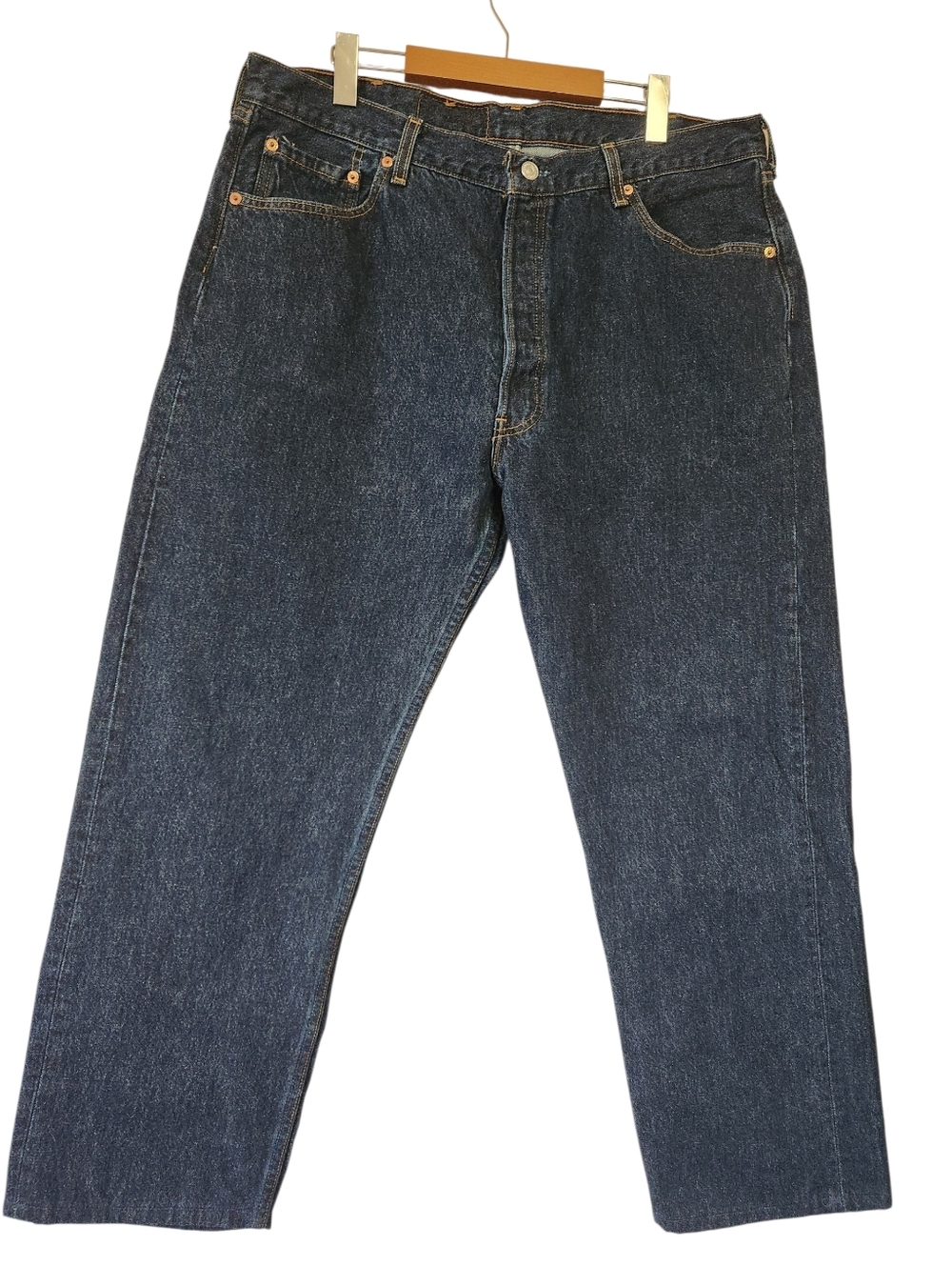 Vintage 90s Levis 501 Made in USA Dark Wash Straight Leg Jeans 40x29 Like New